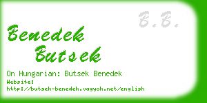 benedek butsek business card